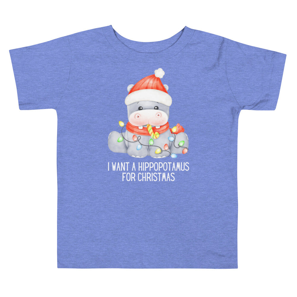 Hippopotamus For Christmas Toddler Short Sleeve Tee