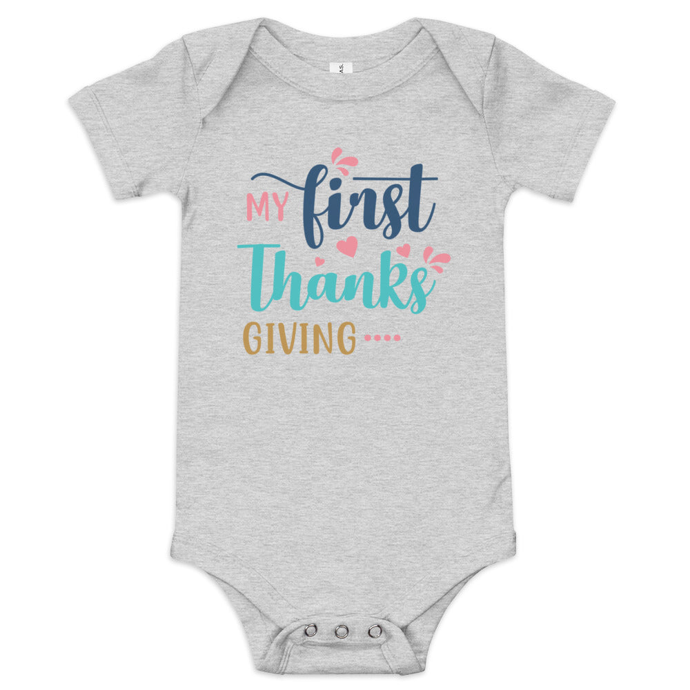 My First Thanksgiving Baby short sleeve one piece