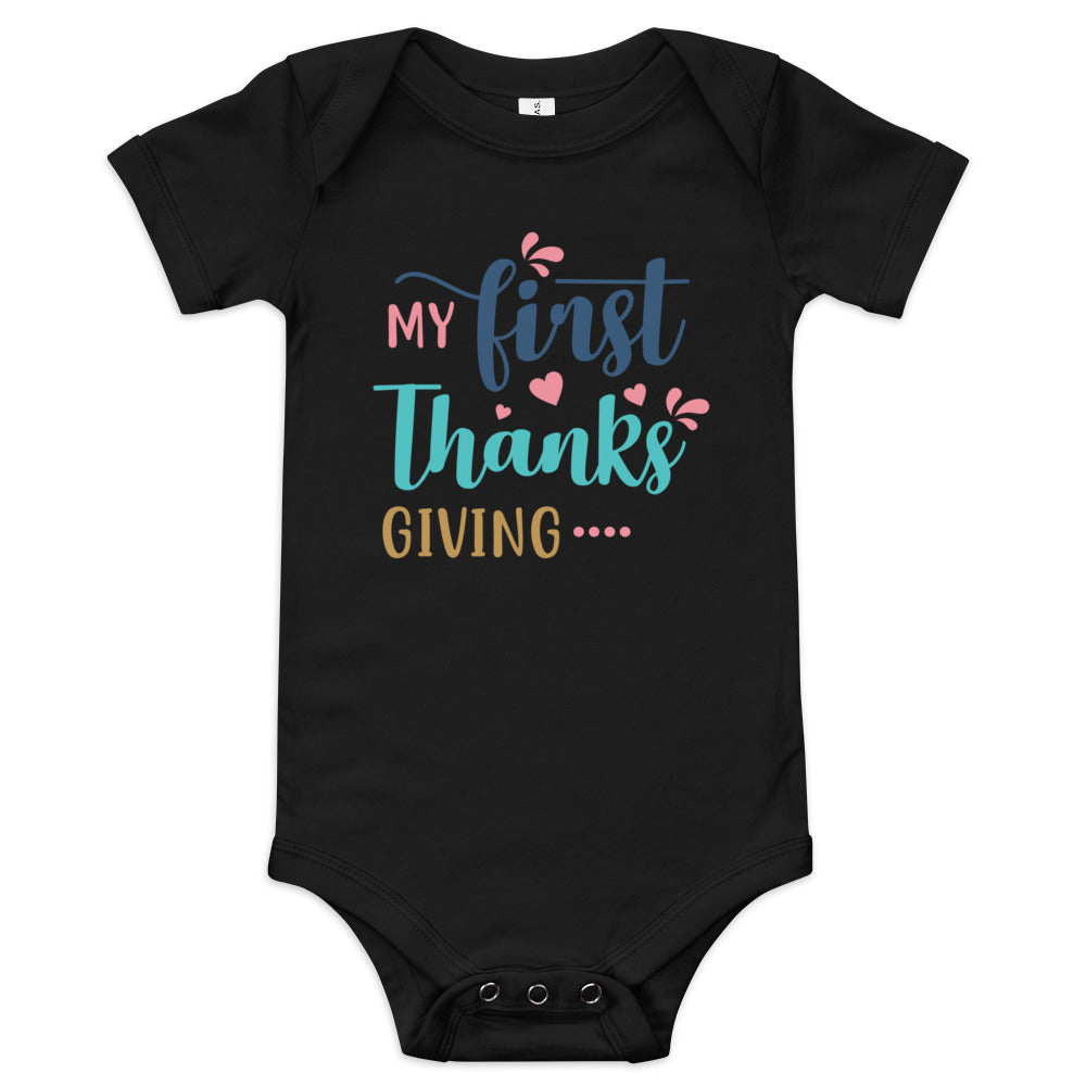 My First Thanksgiving Baby short sleeve one piece