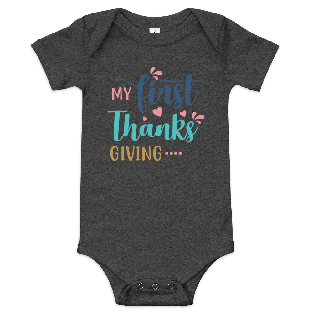 My First Thanksgiving Baby short sleeve one piece