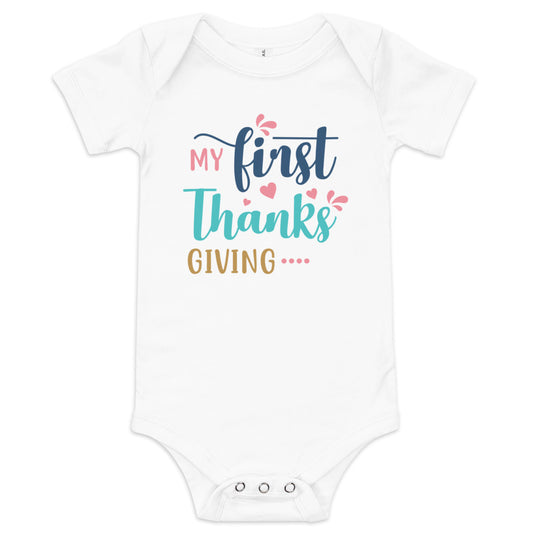 My First Thanksgiving Baby short sleeve one piece