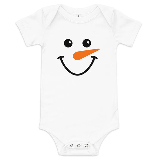 Smiley Snowman Baby short sleeve one piece