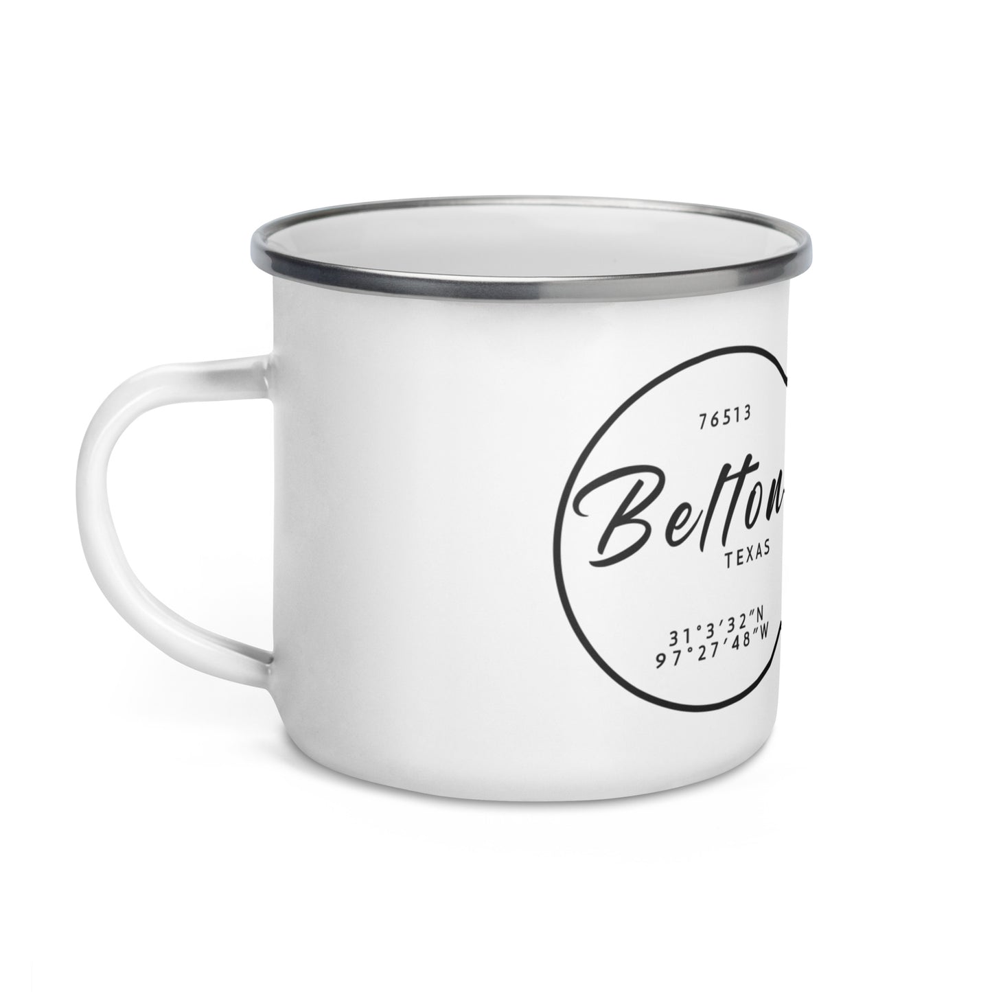 Belton Texas Coordinates Enamel Mug