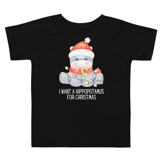 Hippopotamus For Christmas Toddler Short Sleeve Tee