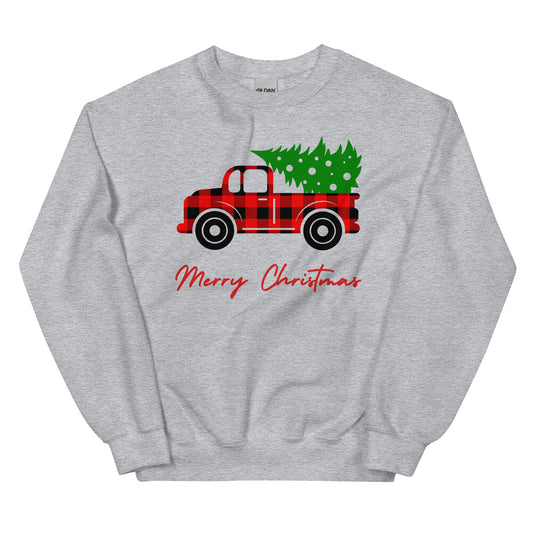 Merry Christmas Tree Truck Unisex Sweatshirt