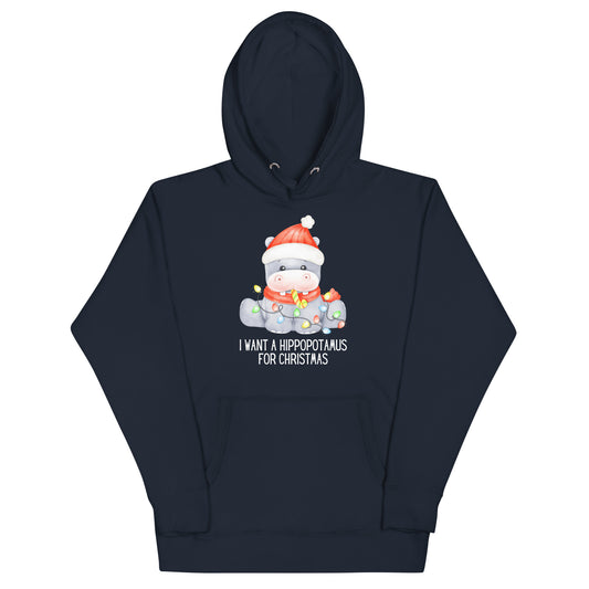 Hippopotamus For Christmas Unisex Hoodie