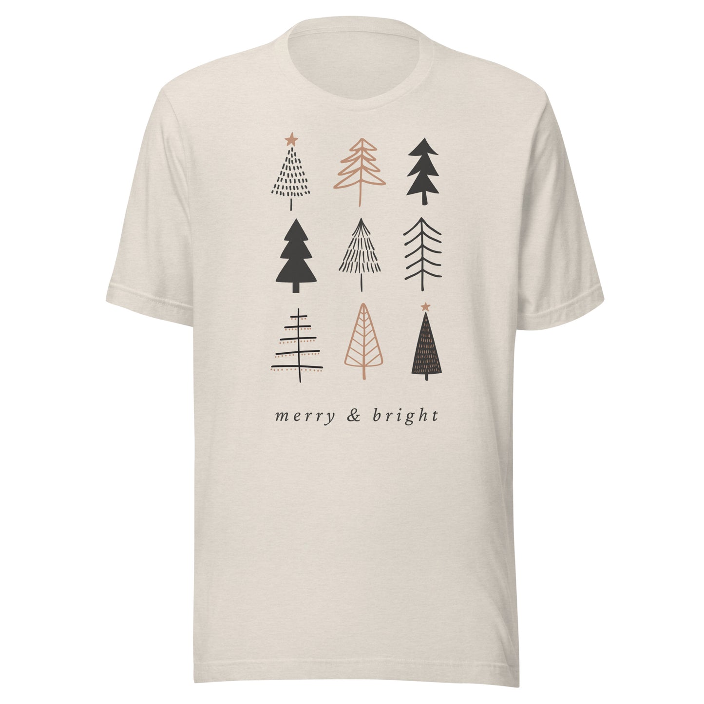 Merry and Bright Trees Unisex t-shirt