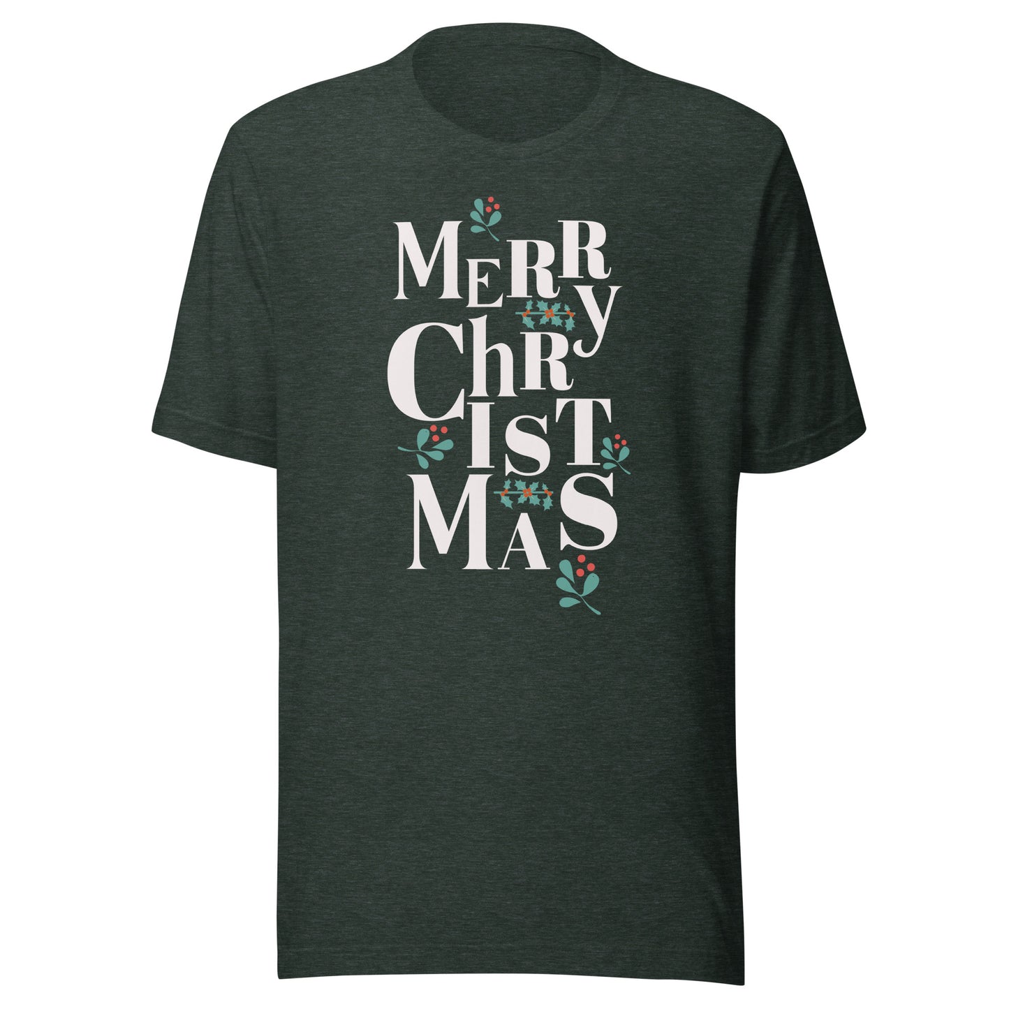 Merry Christmas Holly Unisex t-shirt