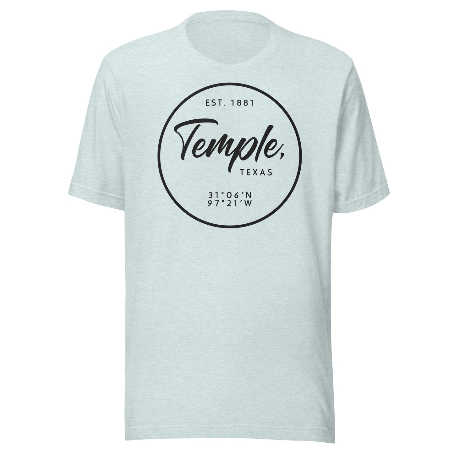 Temple Texas Coordinates Unisex t-shirt