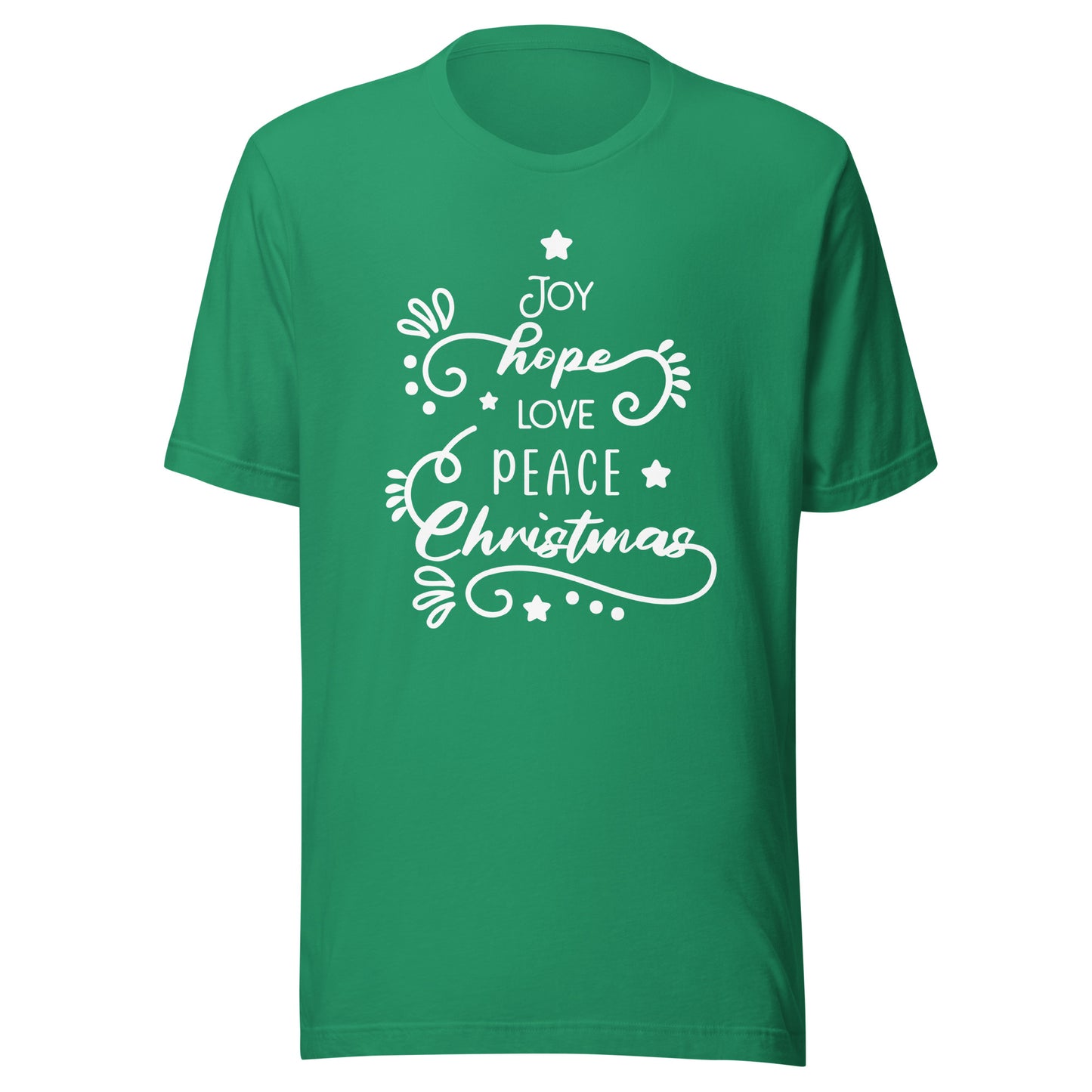 Joy Peace Christmas Tree Unisex t-shirt