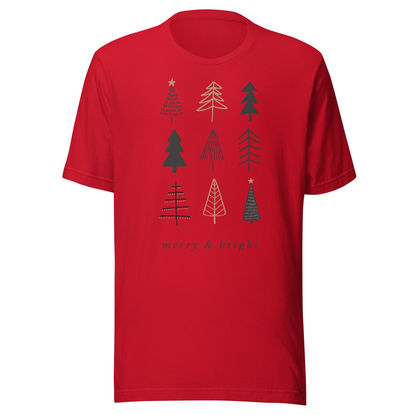 Merry and Bright Trees Unisex t-shirt