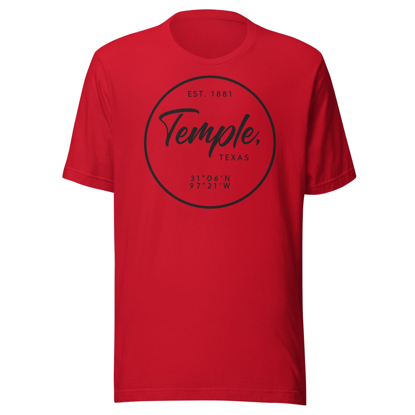 Temple Texas Coordinates Unisex t-shirt