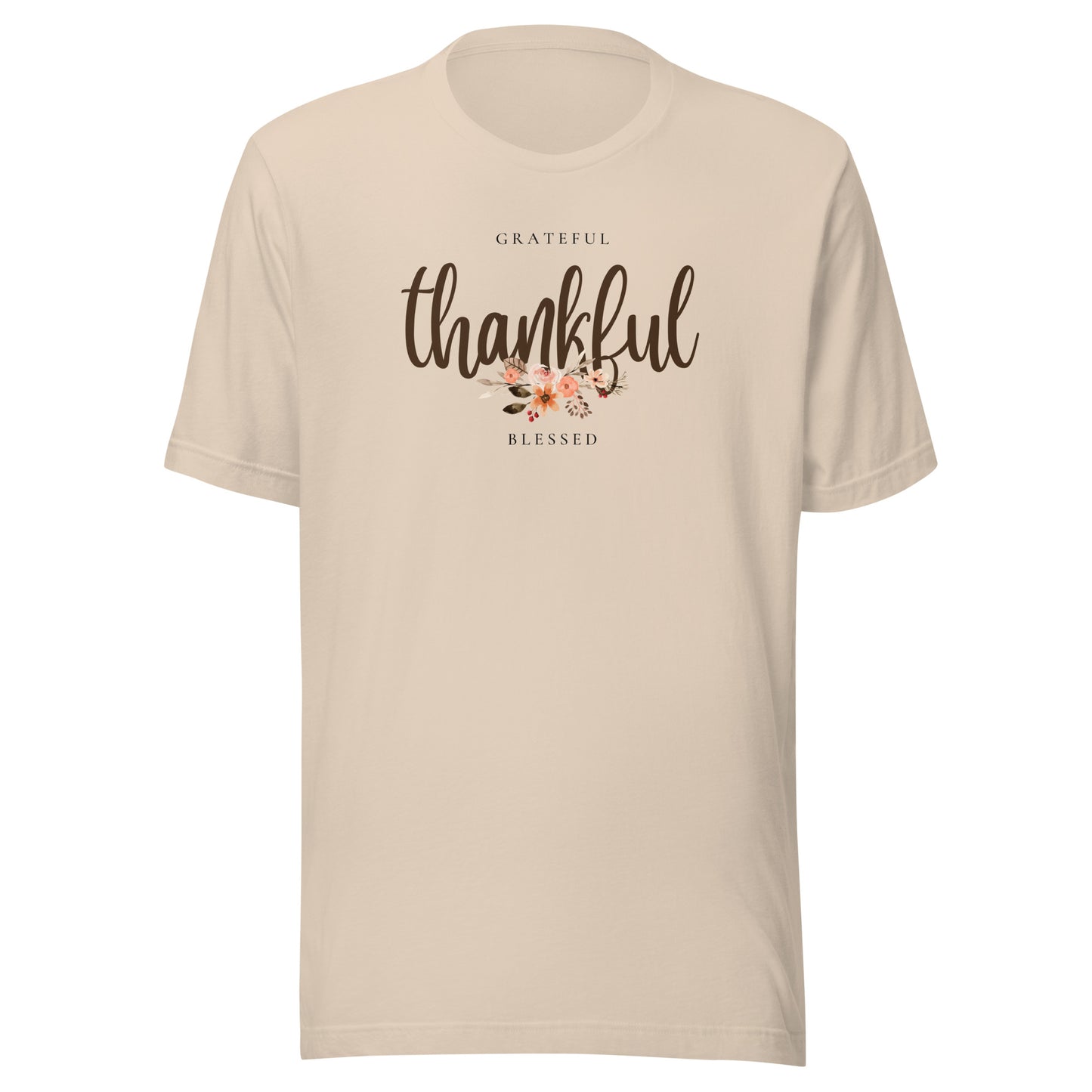 Floral Grateful Thankful Blessed Unisex t-shirt