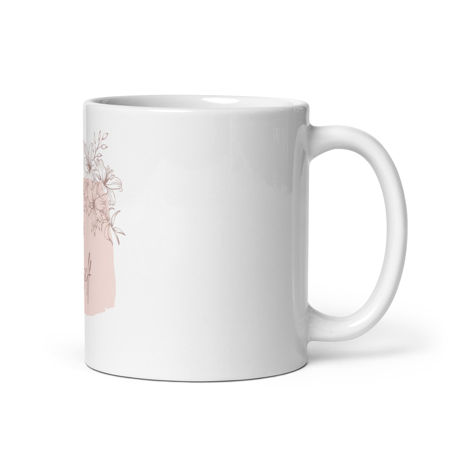 White glossy mug