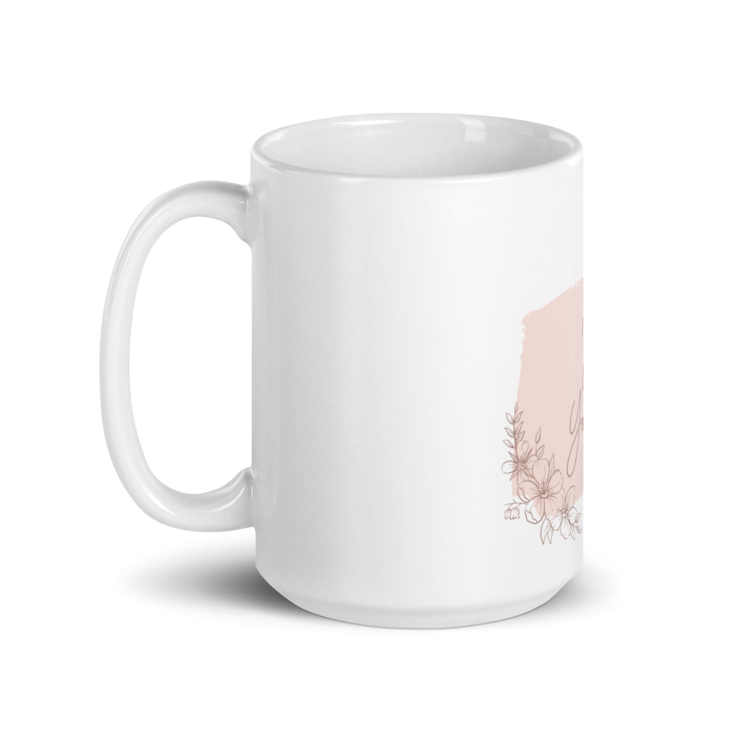 White glossy mug